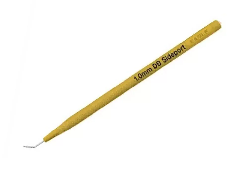 Alcon Clearcut Sideport Knife, Dual Bevel, 1.0mm Angled (Orange) ()