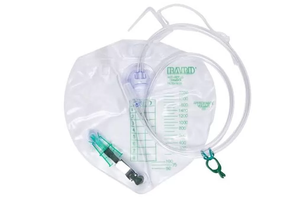 Bard Davol Infection Control 350mL Urine Meter Drainage Bag System, Bacteriostatic System, Bard Ez-Lok Sampling Port