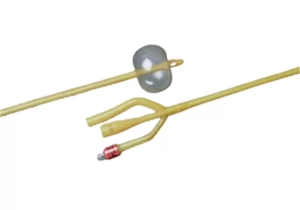 Bard Lubri-Sil, 3-Way, Specialty, Silicone, Short Round Tip, Two Opposing Drainage Eyes, 24Fr