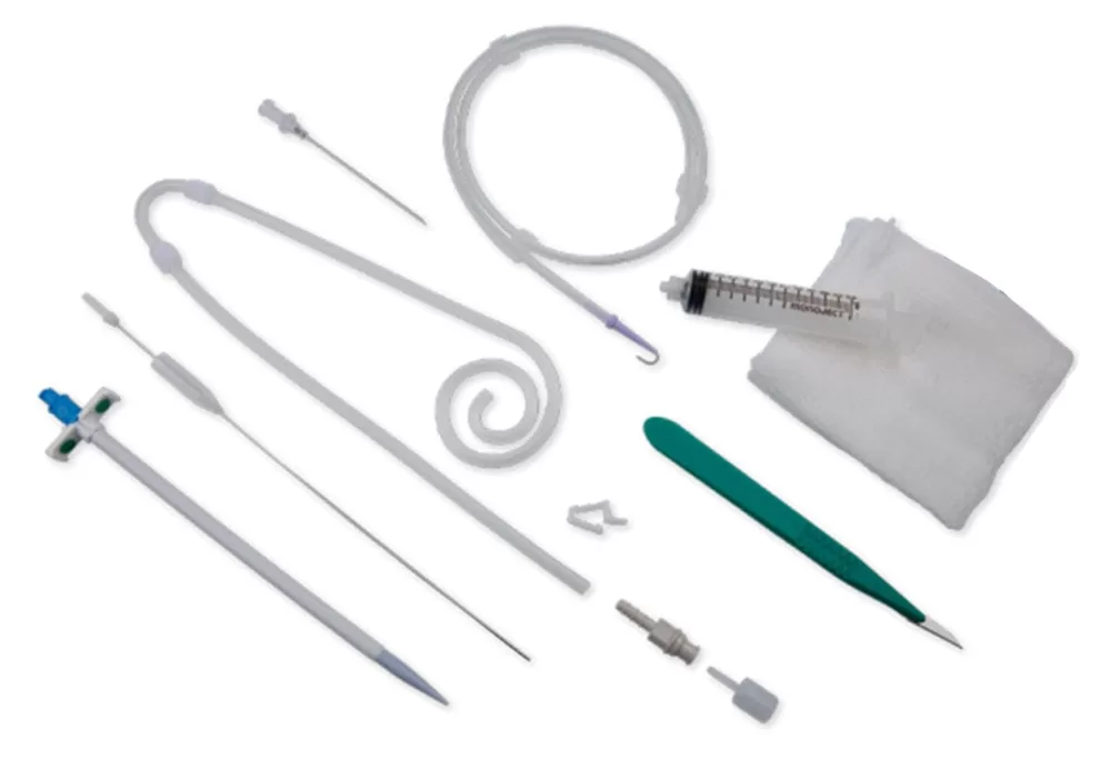 Covidien Argyle Peritoneal Dialysis Catheter Kit, Curl Cath, 2 Cuffs, 62cm