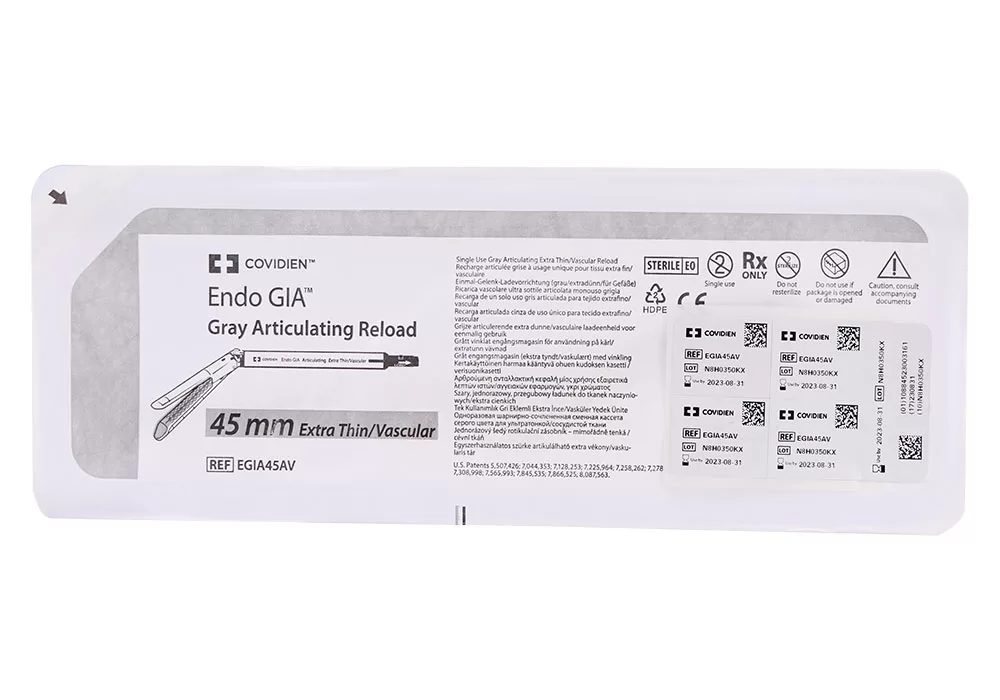 Covidien Endo GIA Gray Articulating Reload 45 mm Extra Thin/Vascular