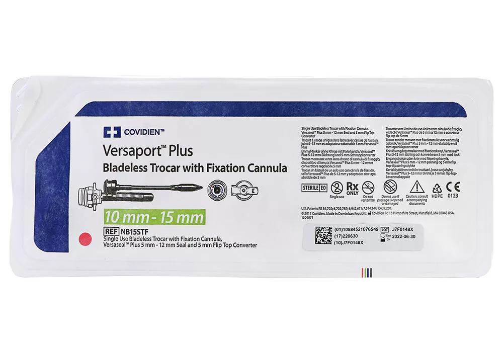Covidien Versaport Plus 5mm-12mm Bladeless Trocar with Fixation Cannula