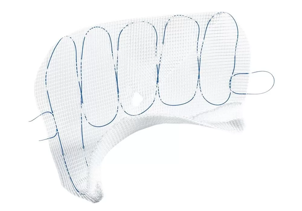 Covidien Parietex Hydrophilic Anatomical Mesh, Right Side, Polyester, 15 cm x 10 cm