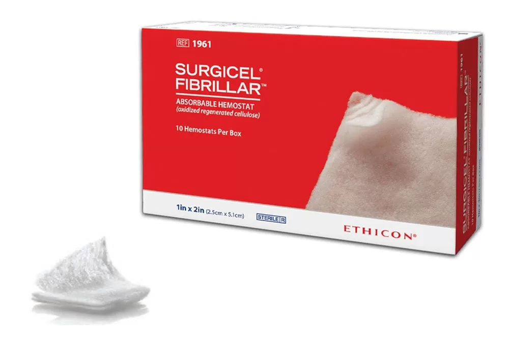 Ethicon Surgicel Fibrillar Absorbable Hemostat (Oxidized Regenerated Cellulose), 1" X 2" (2.5 cm x 5.1 cm) ( of 10)