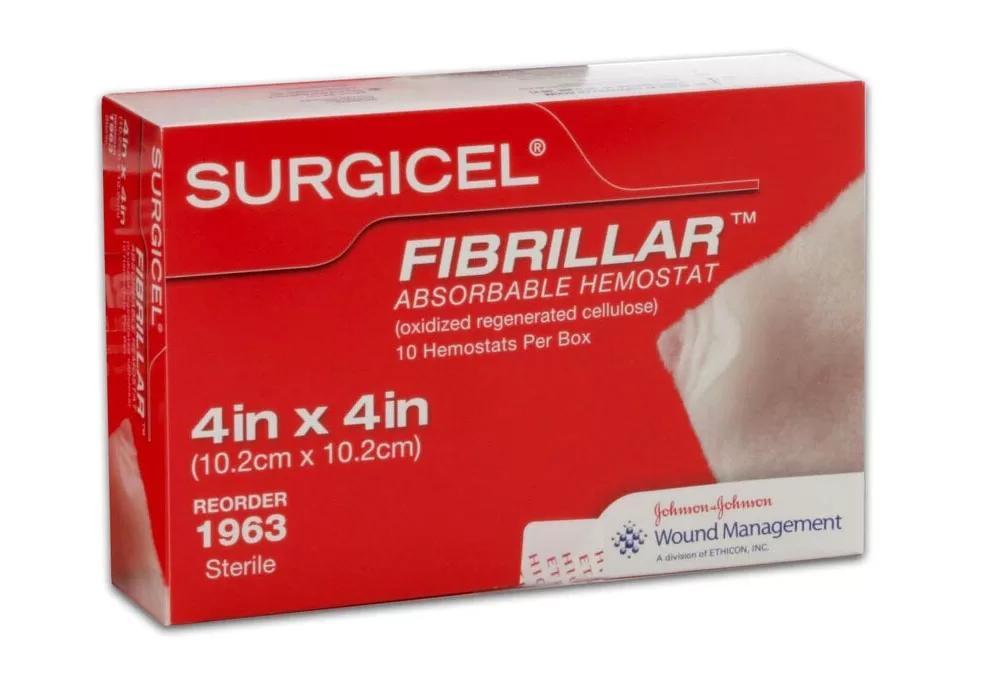 Ethicon Surgicel Fibrillar Absorbable Hemostat (Oxidized Regenerated Cellulose), 4" X 4" ( of 10)