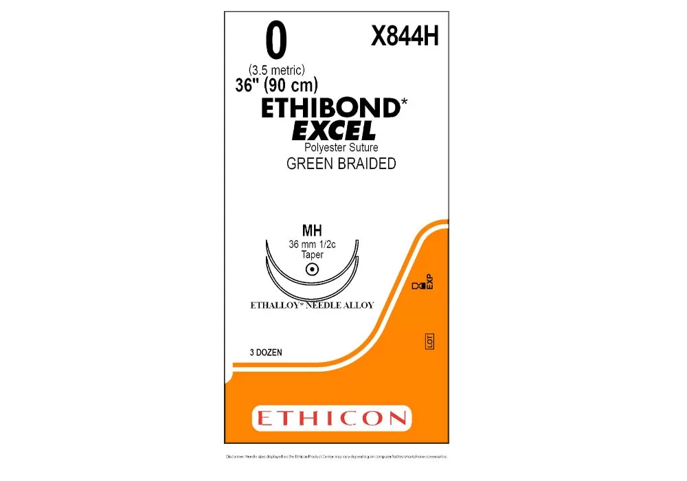 Ethicon 0 36" Ethibond Excel Polyester Suture Green Braided Mh 36 mm 1/2C Taper ( of 36) (Orange)