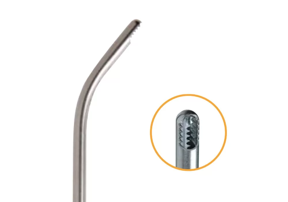 Gyrus ACMI Diego Pwrd Dissector Blade, Irrigating, Serrated, 4 mm Diameter, Concave 40°