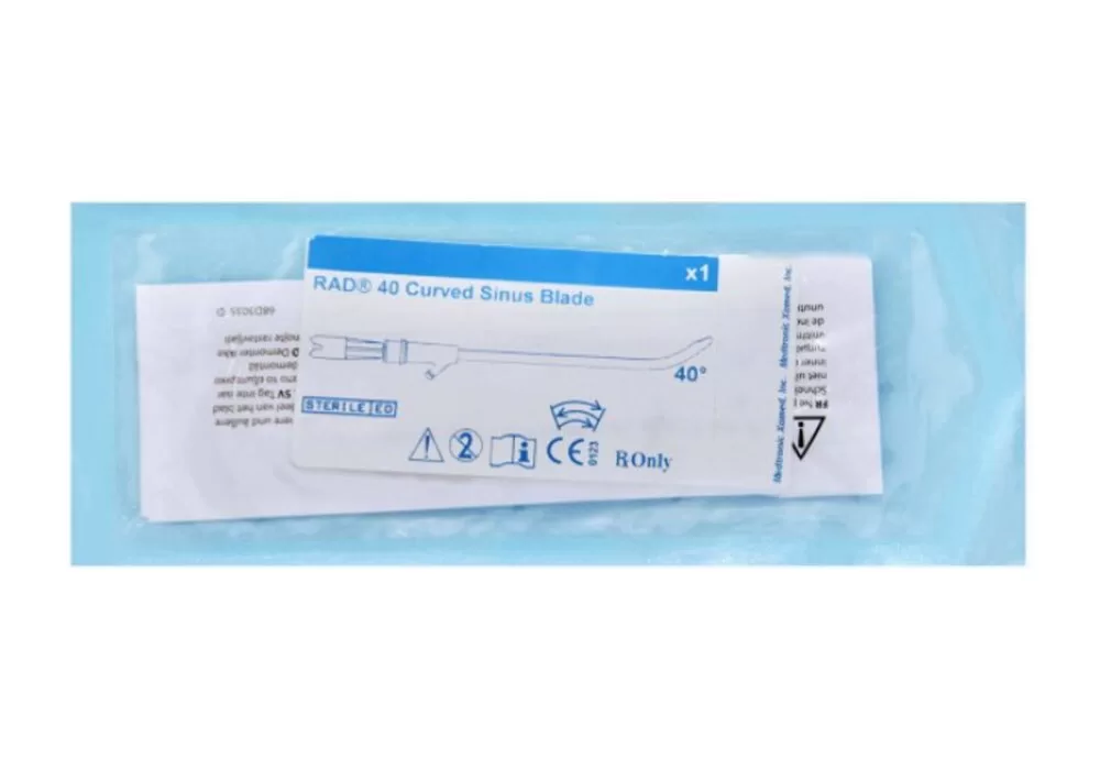 Medtronic XOMED 4.0 mm RAD 40 Curved Sinus Blade, 11 cm