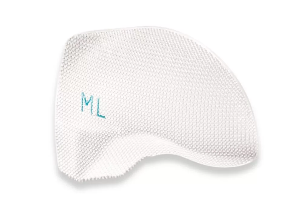 Medtronic Dextile Anatomical Mesh Pre-Shaped Monofilament Polypropylene Textile With Marking, Medium, Right Side, 13 x 9cm