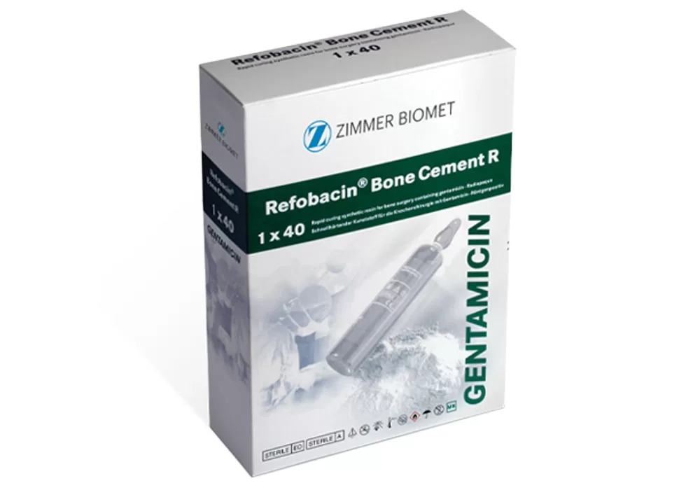 ZIMMER 110034355 Zimmer Biomet Refobacin Bone Cement R, Rapid Curing Synthetic Resin For Bone Surgery Containing Gentamicin - Radiopaque, 1 x 40